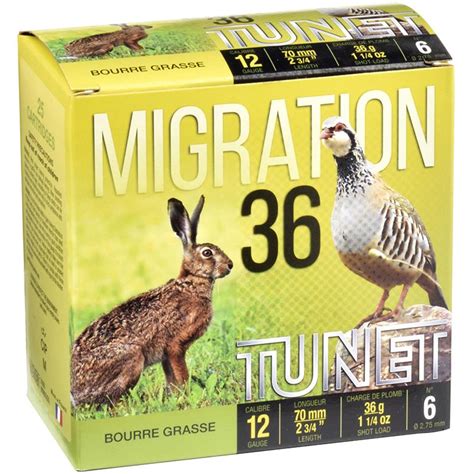 Cartouche De Chasse Tunet Migration 36 36g Calibre 12