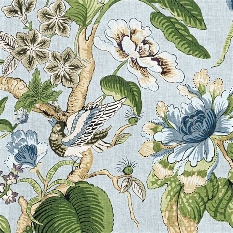 Tissu Hill Garden Bleu Thibaut