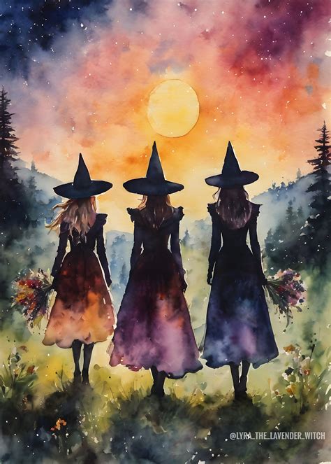 The Three Sisters Altar Print Download Only Witchy Watercolour Art