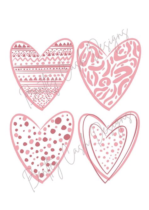 Hearts Valentine S Day Sweetheart Day 4 Designs SVG PNG Digital