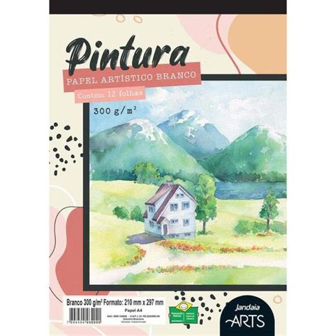 Papel Para Aquarela 300g - Papel Para Aquarela A4 300g- Jandaia Arts - Papel Aquarela - Magazine Luiza