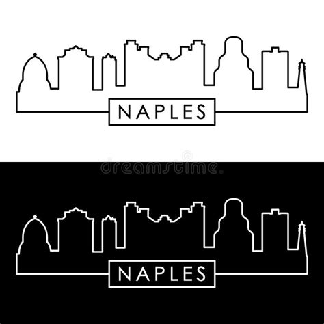 Naples City Skyline. Linear Style Stock Vector - Illustration of ...