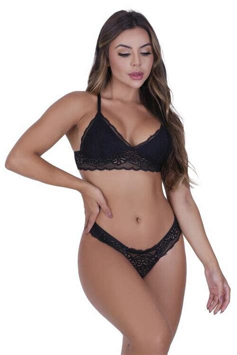 Comprar Conjunto Lingerie Sem Bojo Em Renda Elsa A Partir De R 30 33