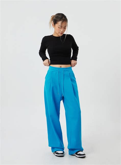 Baggy Track Pants Unisex Cm303 Korean Womens Fashion Lewkin