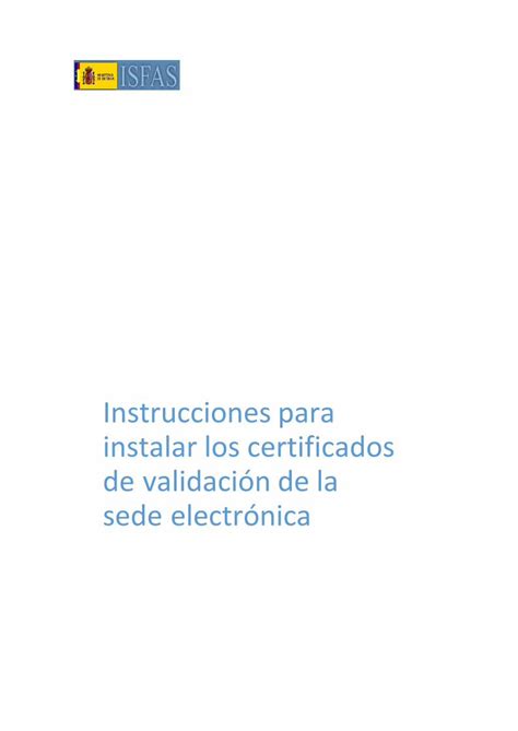 PDF Instrucciones para instalar los certificados de validación