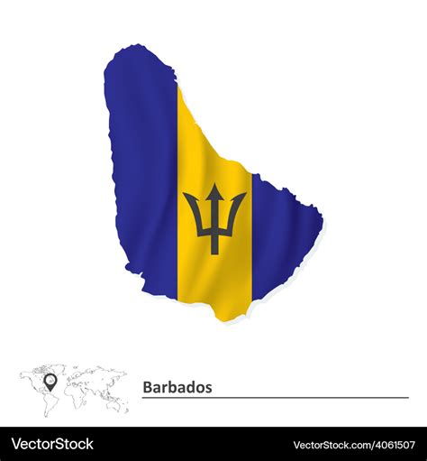 Map barbados with flag Royalty Free Vector Image