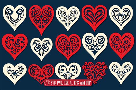 Cricut Valentine Heart Svg Bundle Graphic By Ngised · Creative Fabrica