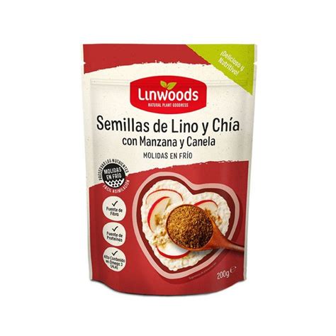 LINWOODS SEMILLAS DE LINO Y CHIA CON MANZANA Y CANELA MOLIDAS 200 GR