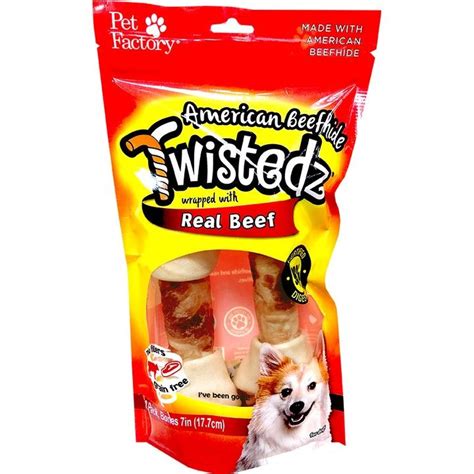 7 Twisteds Beef Wrapped Beef Hide Bone Chew Dog Treats 2 Pack