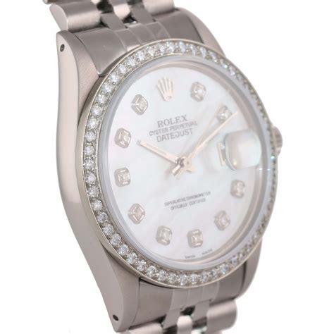 DIAMOND Bezel Rolex DateJust 36mm Stainless Steel & White Gold DIamond