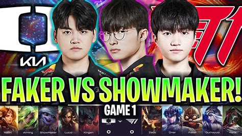 Faker En La Partida MÁs Épica Contra Showmaker😱 Dk Vs T1 Game 1 Lck