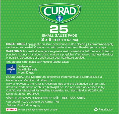 Buy Curad Sootheplus Small Gauze Pads With Baking Soda Arm Hammer