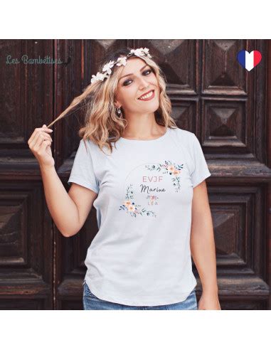 T Shirt Evjf Personnalis Fleurs Boh Me Les Bambetises