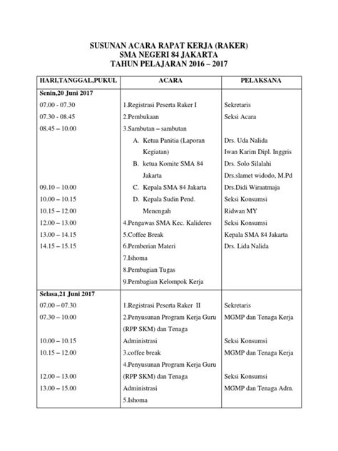 Contoh Susunan Acara Rapat Sekolah 54 Koleksi Gambar