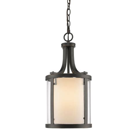 Z Lite 3 Light Olde Bronze Pendant With Clear And Matte Opal Glass 9 Inch The Home Depot Canada