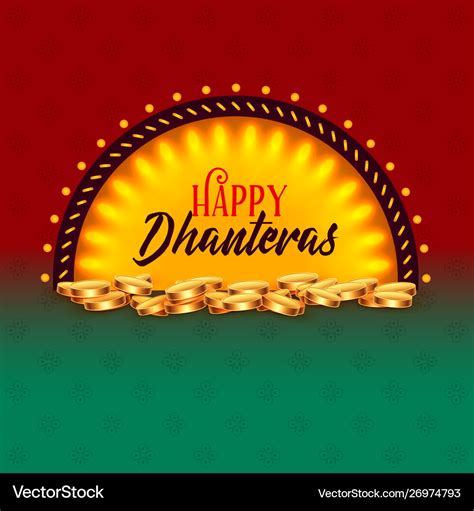 Creative Happy Dhanteras Festival Card Greeting Vector Image