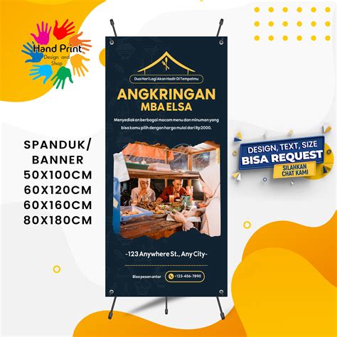 Spanduk Banner Mmt Angkringan Sate Seafood Seblak Ceker Sosis Bakar