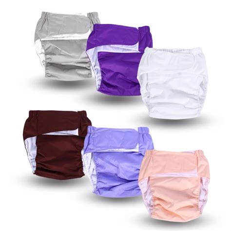 Buy 1pc New 6 Colors Adult Diaper Cotton Washable