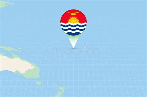 Map Illustration Of Kiribati With The Flag Cartographic Illustration