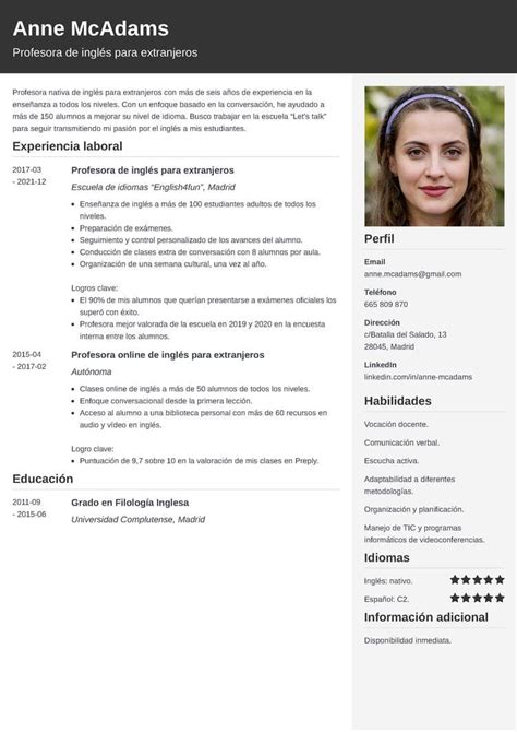 Hacer Un Cv En Español Guía Con Ejemplos Y Plantillas