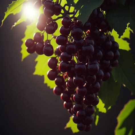 Uvas Vermelhas Em Uma Videira E O Sol Est Brilhando Sobre Ela Foto