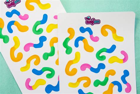 Gummy Worm stickers Glossy/Matte one sticker sheet worm | Etsy