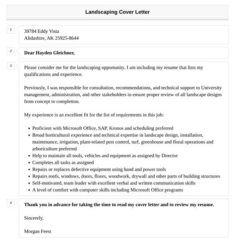 Landscaping Cover Letter Velvet Jobs