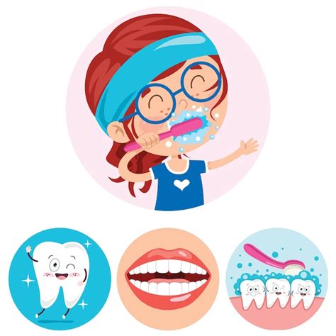 Premium Vector Brushing Teeth Concept With Cartoon Character