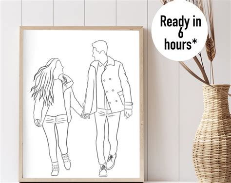 Contour Line Drawing Nude Print Modern Art Matisse Style Nude Back