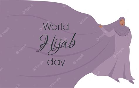 Premium Vector 1 February Vector Illustration Happy World Hijab Woman