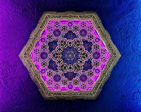 Led Mandala Wall Art Sacred Geometry Vega 80cm Etsy