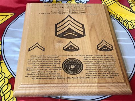 Marine Corps Nco Promotion Plaque Usmc Customized And Etsy