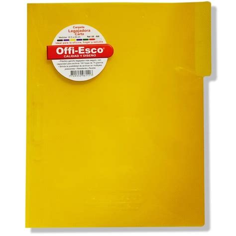 Carpeta Legajadora Amarillo Oscuro Carta Offi Esco OE 808