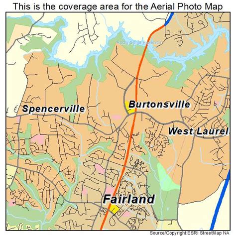 Aerial Photography Map of Burtonsville, MD Maryland