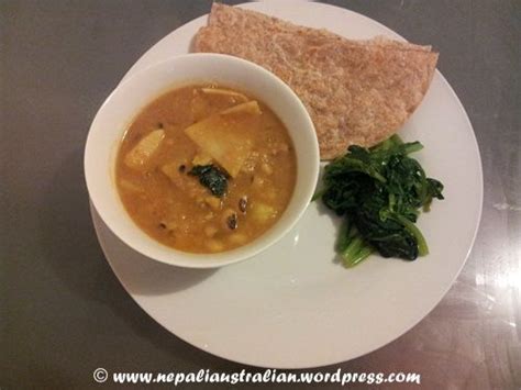 Aloo Tama Bodi Potato With Bamboo Shoot And Black Eye Beans Black