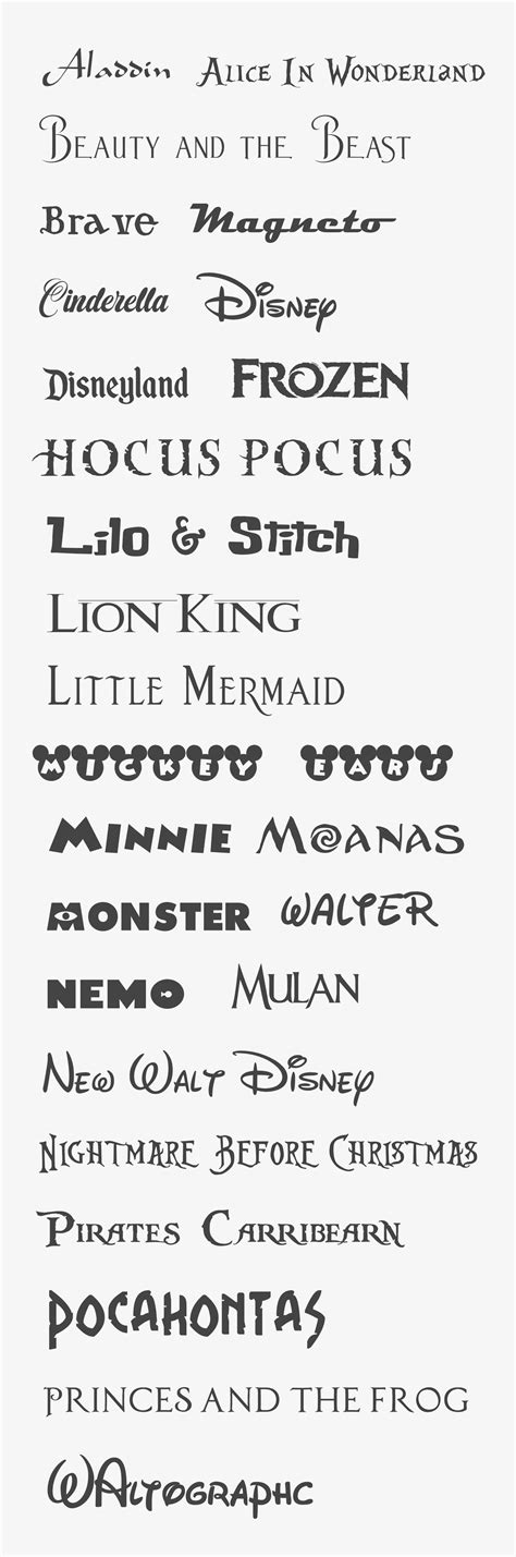 Disney Font Family - Dafont Free