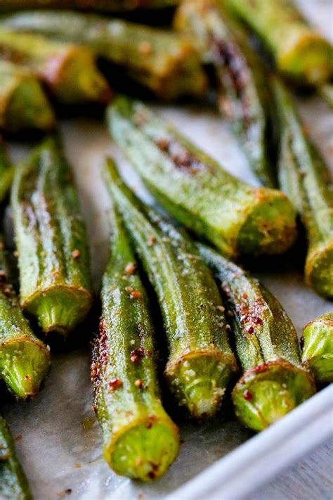 Oven Roasted Okra Recipe The Anthony Kitchen Recipe Roasted Okra Recipes Okra Recipes