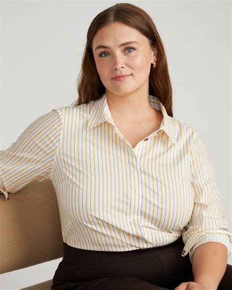 Elbe Stretch Poplin Shirt Classic Fit - Yellow Multi Stripe – Universal