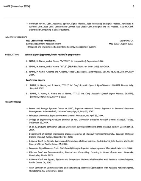 Electrical Engineering Postdoc Cv Template Tempahive