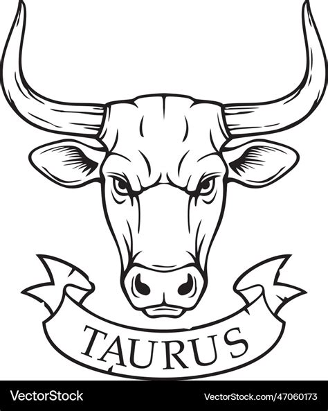 Taurus Zodiac Sign Horoscope Symbol Royalty Free Vector