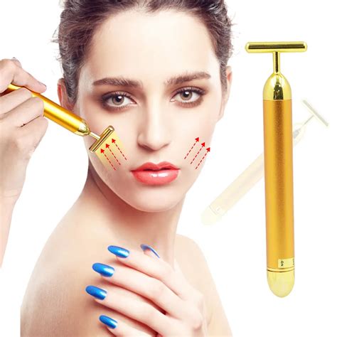 Facial Roller Massager 1pc 24k Beauty Bar Golden Energy Face Massager Facial Skincare Beauty