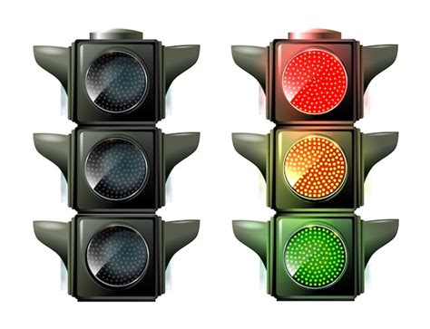 Premium Vector Traffic Lights Isolated On White