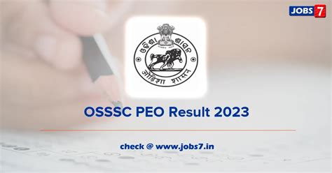 Osssc Peo Result 2023 Out Check Selection Status And Merit List Now