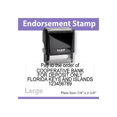 SelfStamps.com: Check Endorsement Stamp - LARGE