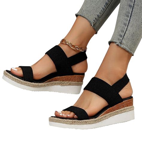 Lovskoo Women S Wedge Espadrille Sandals Summer Bohemian Shoes