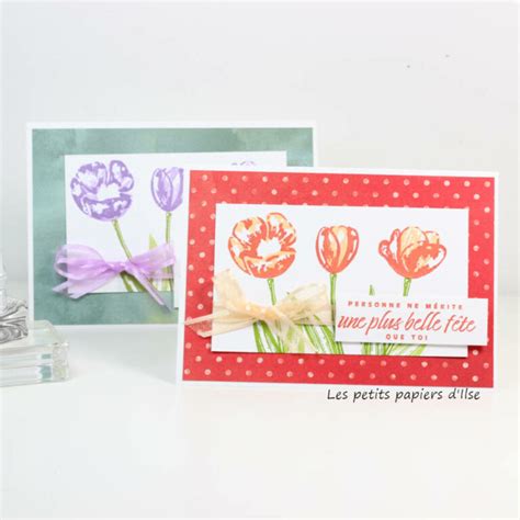 Carte simple aux tulipes naissantes en vidéo Les petits papiers d Ilse