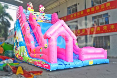 Pink Blue Mickey Inflatable Slide Channal Inflatables