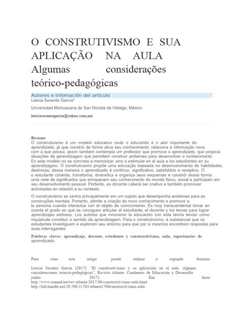 O Que É O Construtivismo Na Educação - Construtivismo na Educação: Teoria e Prática | PDF | Aprendizado ...