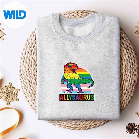 Lgbt Svg Lgbt Dinosaur T Rex Gay Pride Dino Allysaurus Rainbow Svg