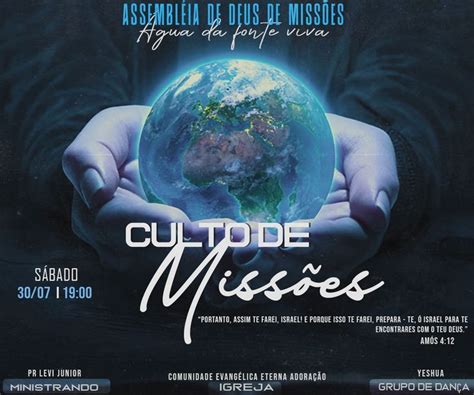 Cartaz Culto De Missões Em 2022 Culto De Missoes Adoração Igreja